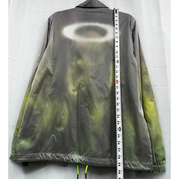 NWT Oakley Instacop Sunset Coaches Full Zip Rain Windbreaker Jacket Neon Green L - Picture 13 of 13